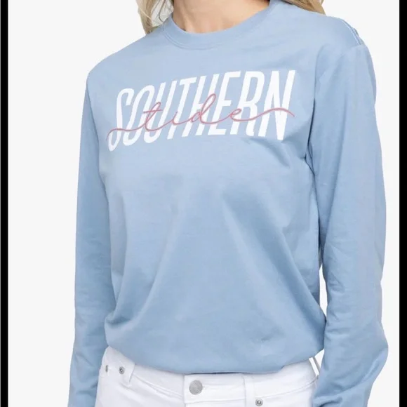 NWT Southern Tide Mountain Blue Front Print Tee Women’s - Picture 2 of 8